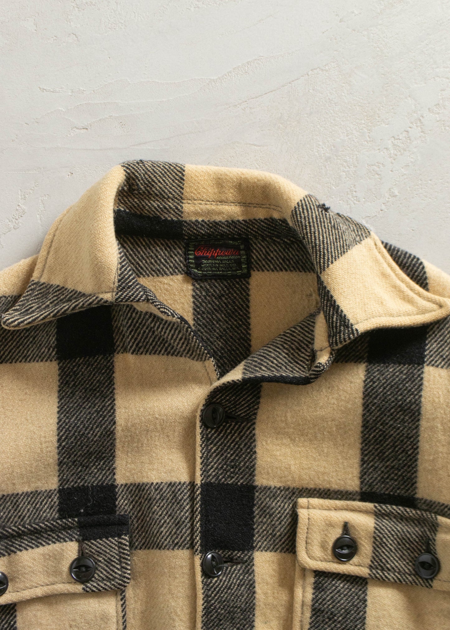 1970s Chippewa Wool Flannel Button Up Shirt Size 2XS/XS