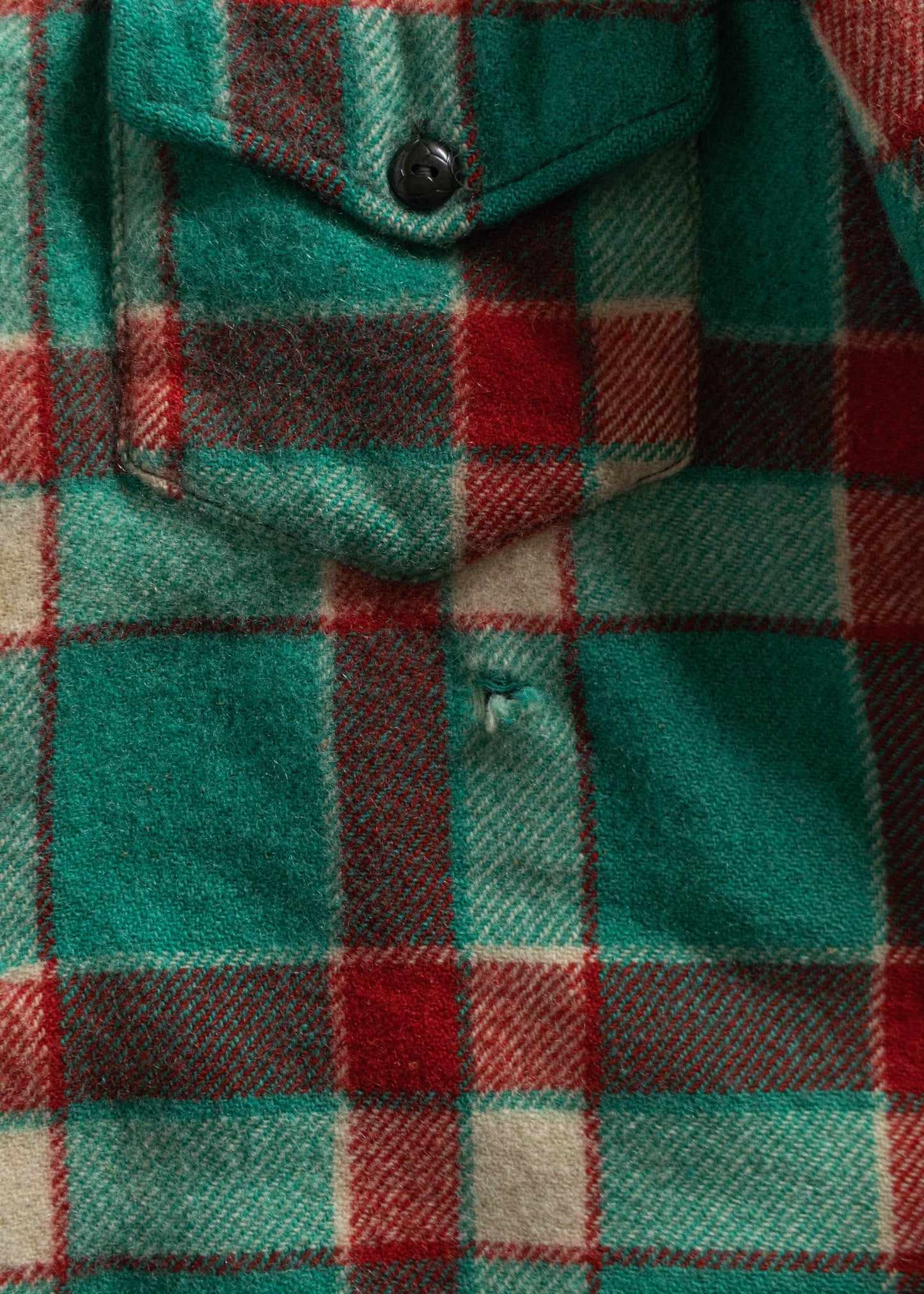 1970s Wool Flannel Button Up Shirt Size M/L