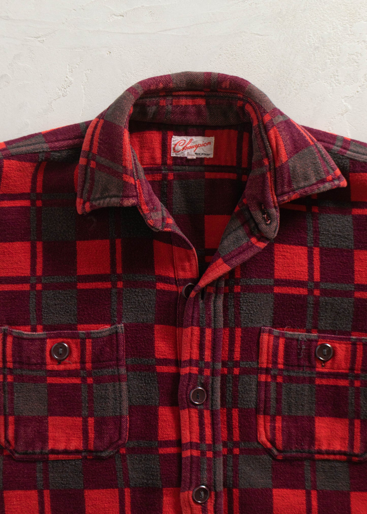 1980s Champion Cotton Flannel Button Up Shirt Size S/M