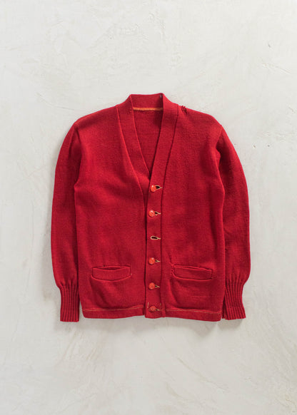 Vintage 1960s Varsity Letterman Wool Cardigan Size XS/S