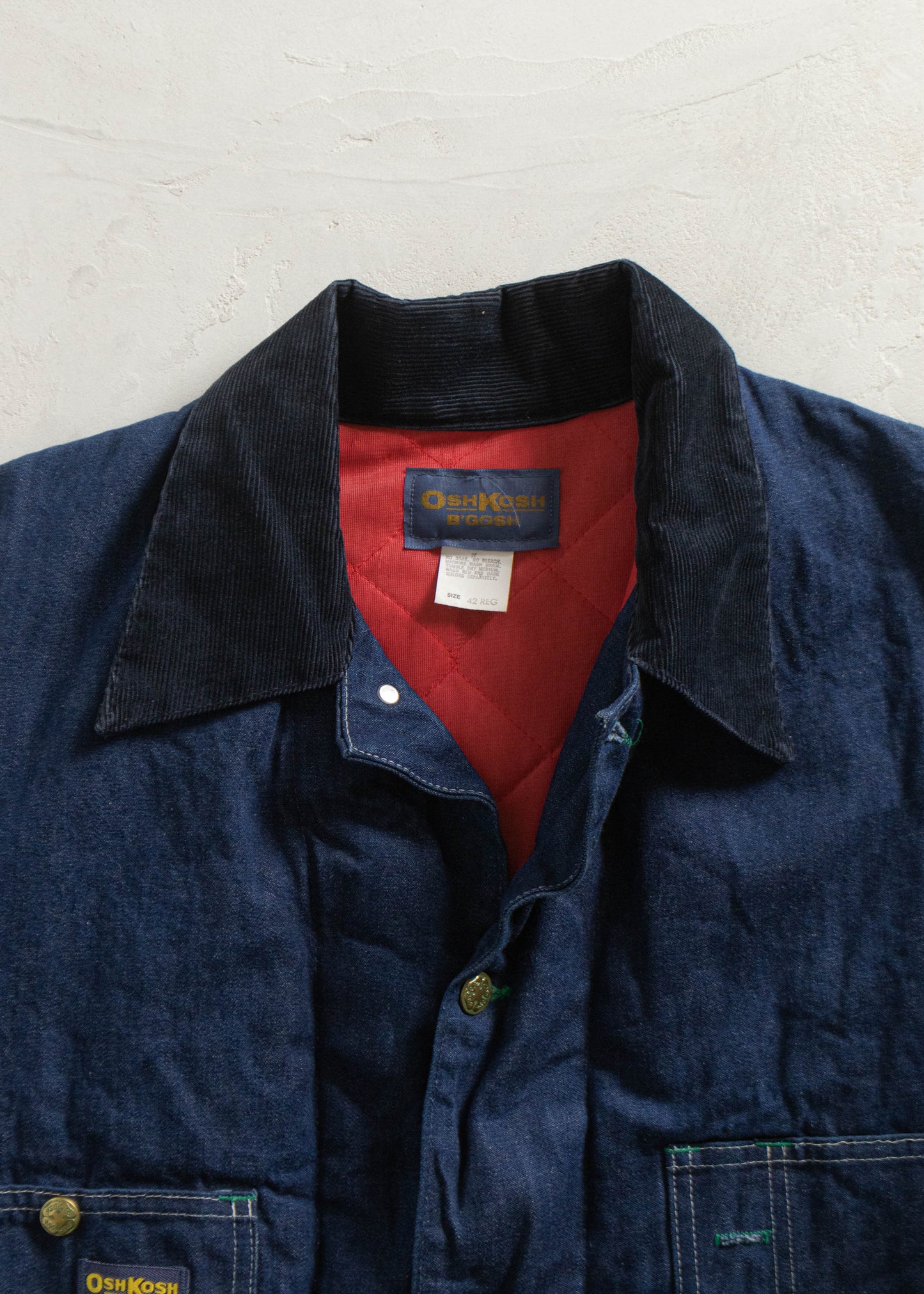 1980s Oshkosh Quilted Lined Denim Chore Jacket Size L/XL