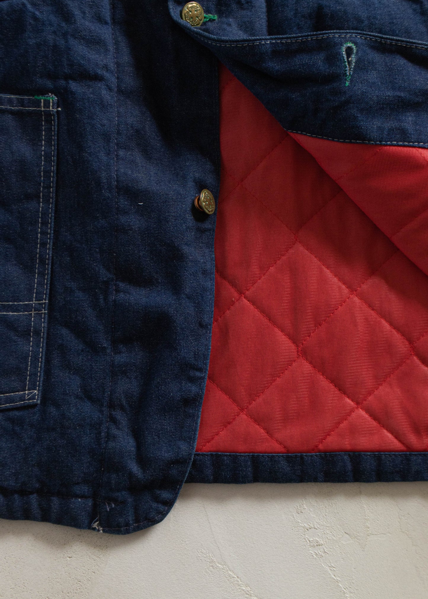 1980s Oshkosh Quilted Lined Denim Chore Jacket Size L/XL