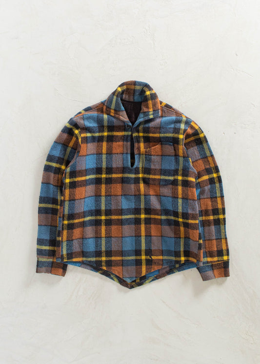 Vintage 1970s Wool Flannel Pullover Shirt Size M/L