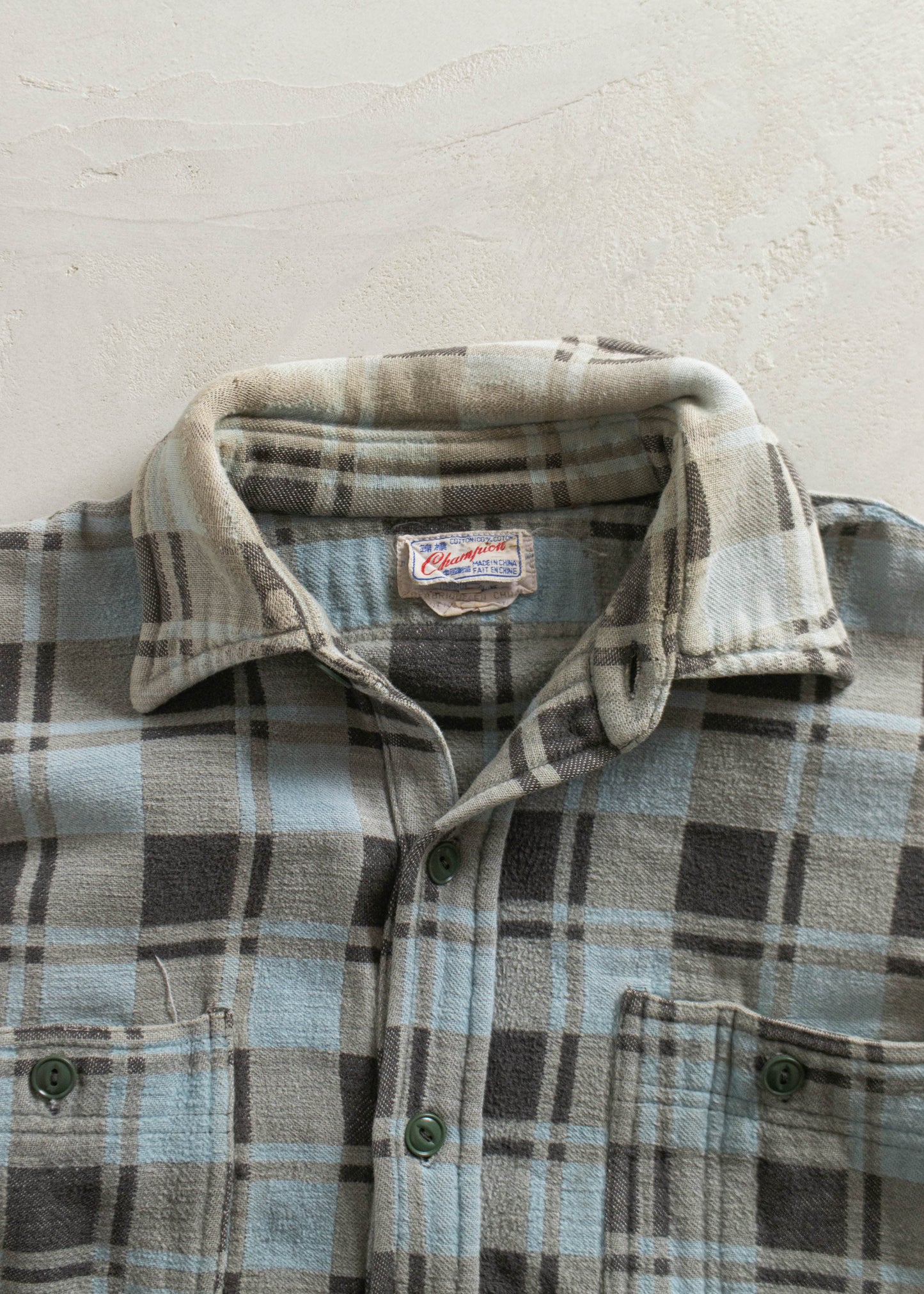 1980s Champion Cotton Flannel Button Up Shirt Size M/L