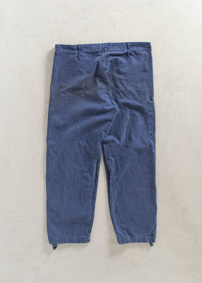 Vintage 1980s HTB Bleu de Travail European Workwear Pants Size Women's 33 Men's 36