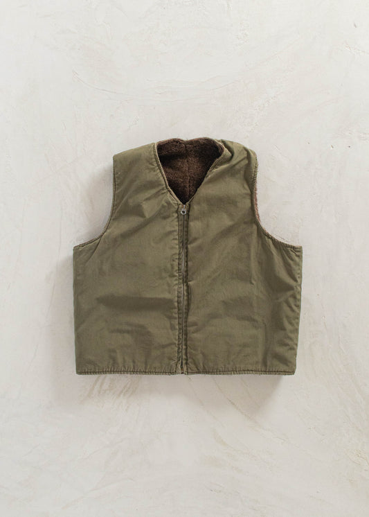 Vintage 1940s WWII USN Alpaca Lined Military Vest Size M/L