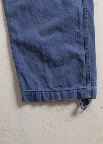 Vintage 1980s HTB Bleu de Travail European Workwear Pants Size Women's 33 Men's 36