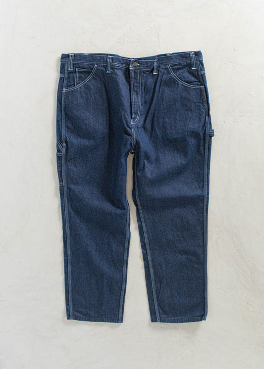 Vintage 1980s USA Works Deadstock Denim Carpenter Pants Size Women's 40 Men's 42