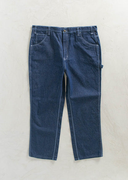 Vintage 1980s USA Works Deadstock Denim Carpenter Pants Size Women's 40 Men's 42