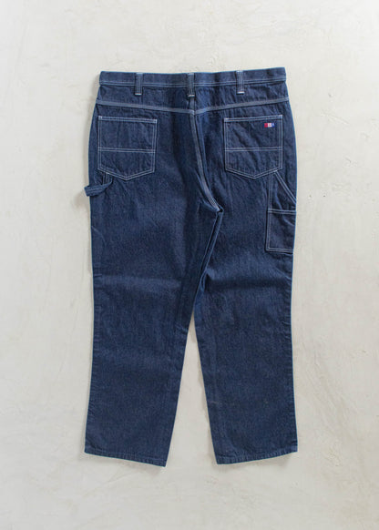 Vintage 1980s USA Works Deadstock Denim Carpenter Pants Size Women's 40 Men's 42