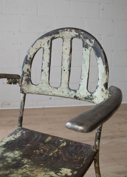 Vintage 1920s Beauty Salon Steel Armchair