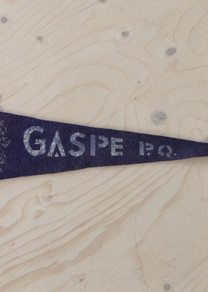 Vintage 1970s RCMP Gaspe Province of Quebec Pennant Flag