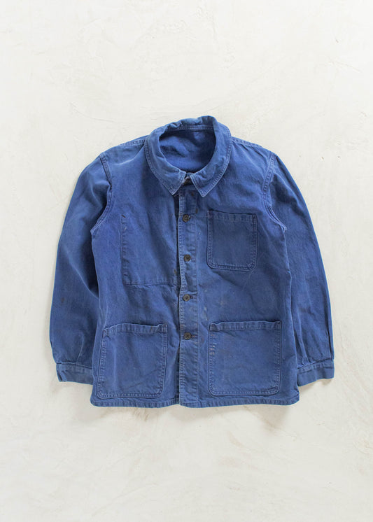 Vintage 1980s Bleu de Travail European Workwear Chore Jacket Size S/M