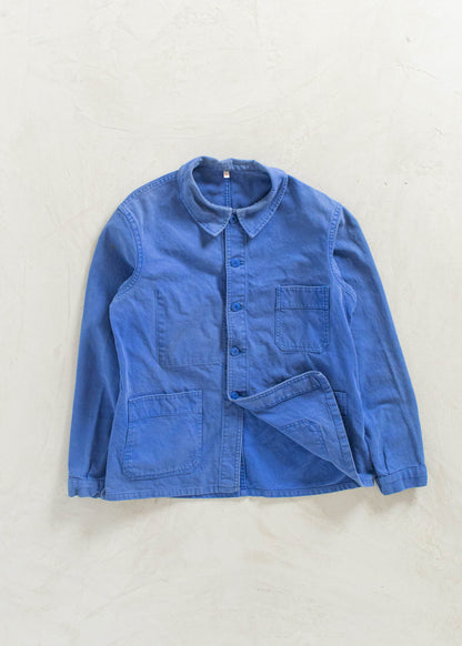 Vintage 1980s Bleu de Travail French Workwear Chore Jacket Size M/L