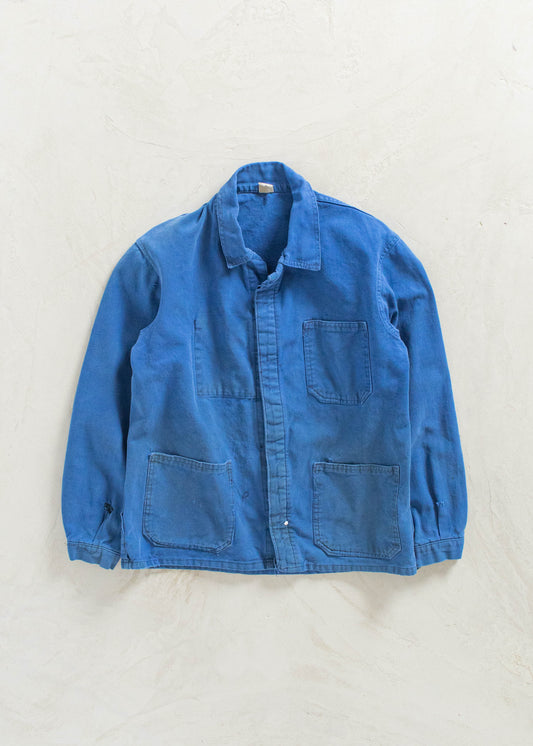 Vintage 1980s Bleu de Travail French Workwear Chore Jacket Size S/M