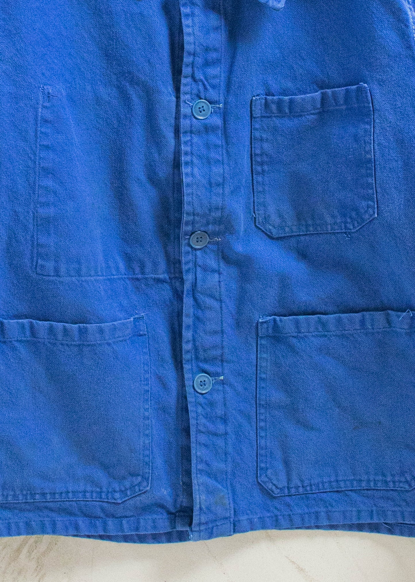 Vintage 1980s Bleu de Travail French Workwear Chore Jacket Size M/L