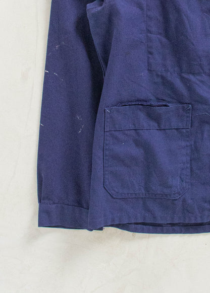 Vintage 1980s Bleu de Travail French Workwear Chore Jacket Size M/L