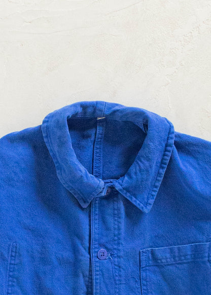 Vintage 1980s Bleu de Travail French Workwear Chore Jacket Size M/L