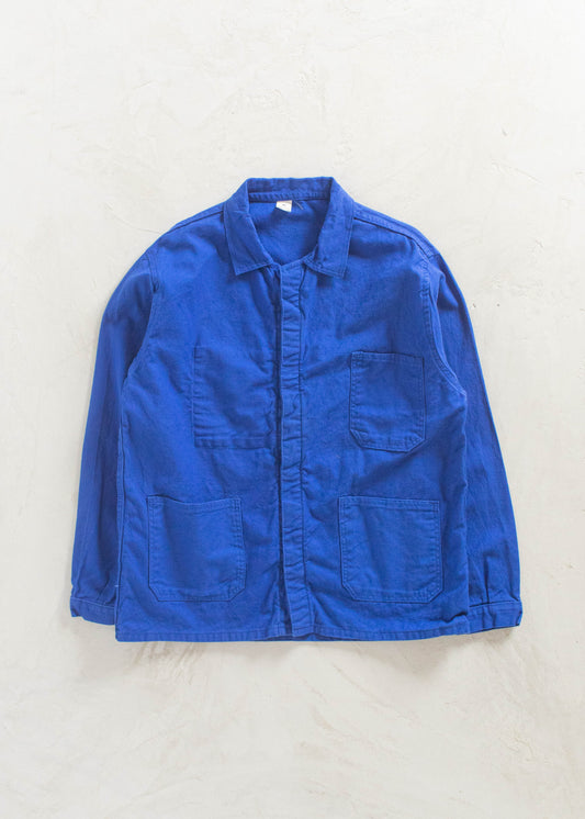 Vintage 1980s Bleu de Travail French Workwear Chore Jacket Size L/XL