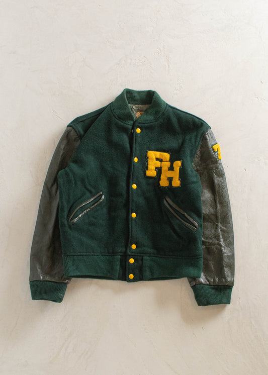 1960s The Standard Pennant Co FH Varsity Jacket Size XS/S