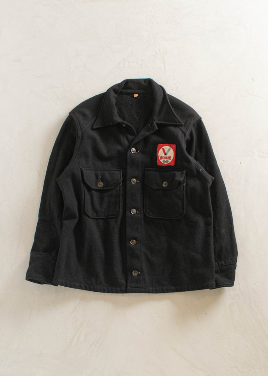 1970s Valvoline Wool Flannel Button Up Size M/L