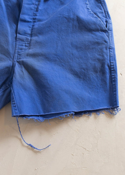 1980s French Workwear Shorts Size Women's 34 Men's 36