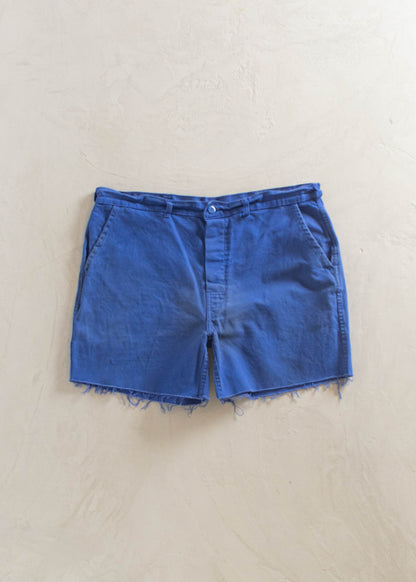 1980s French Workwear Shorts Size Women's 34 Men's 36