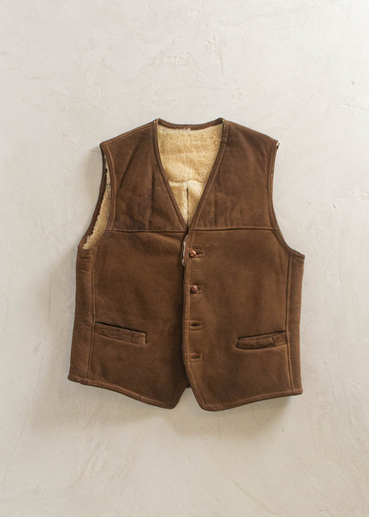 1970s Suede Fur Lined Vest Size S/M