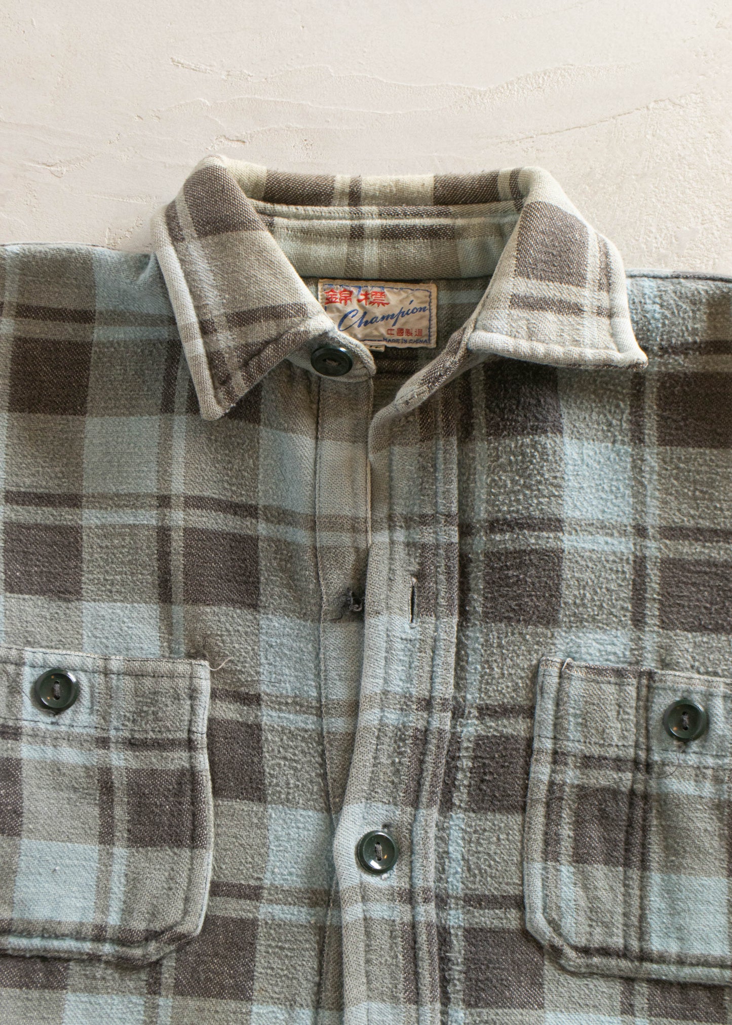 1980s Champion Flannel Button Up Shirt Size M/L