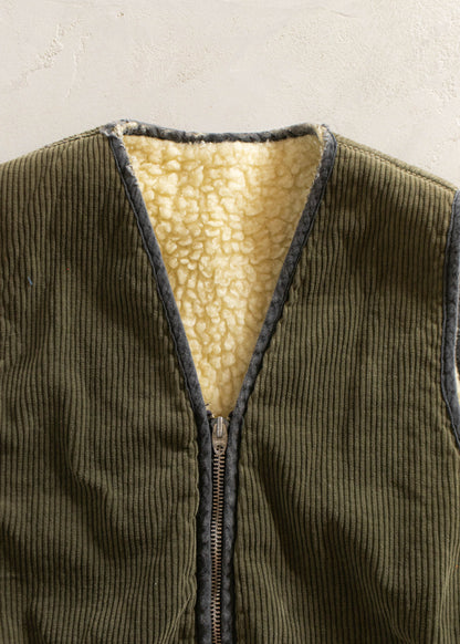 1980s Corduroy Sherpa Lined Vest Size XS/S