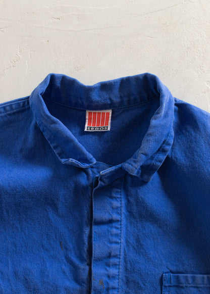 Vintage 1980s Ergos Bleu de Travail French Workwear Chore Jacket Size L/XL