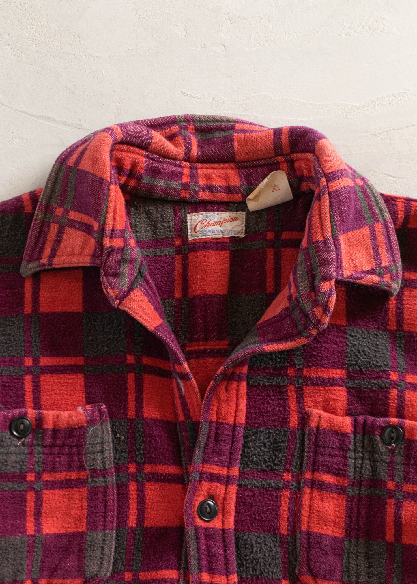 1980s Champion Flannel Button Up Shirt Size M/L