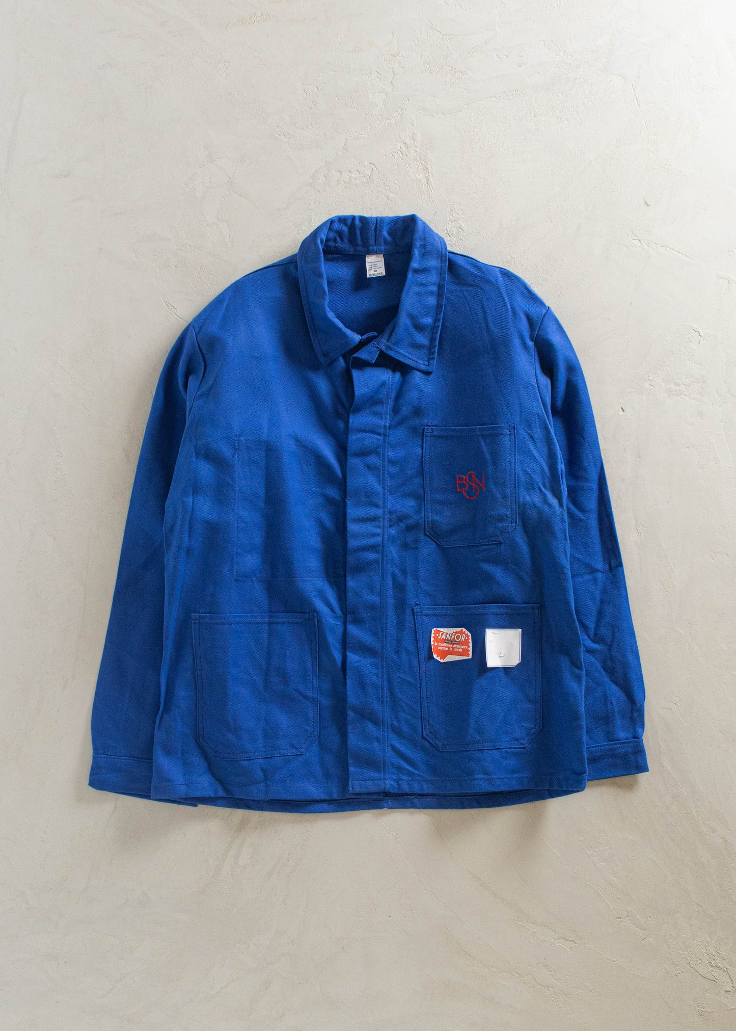 1970s Deadstock Sanforized French Workwear Chore Jacket Size M/L