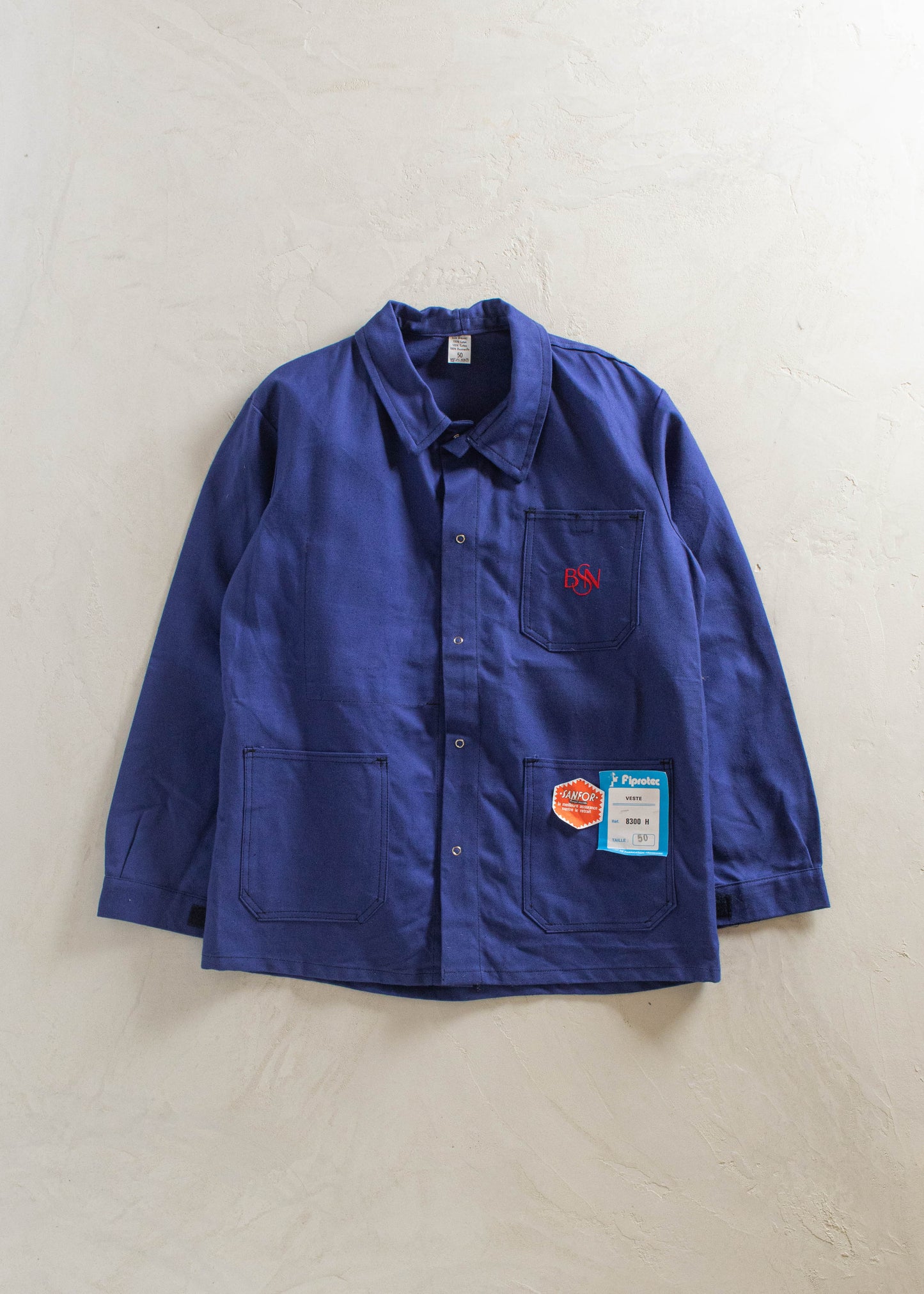 1970s Deadstock Sanforized French Workwear Chore Jacket Size M/L