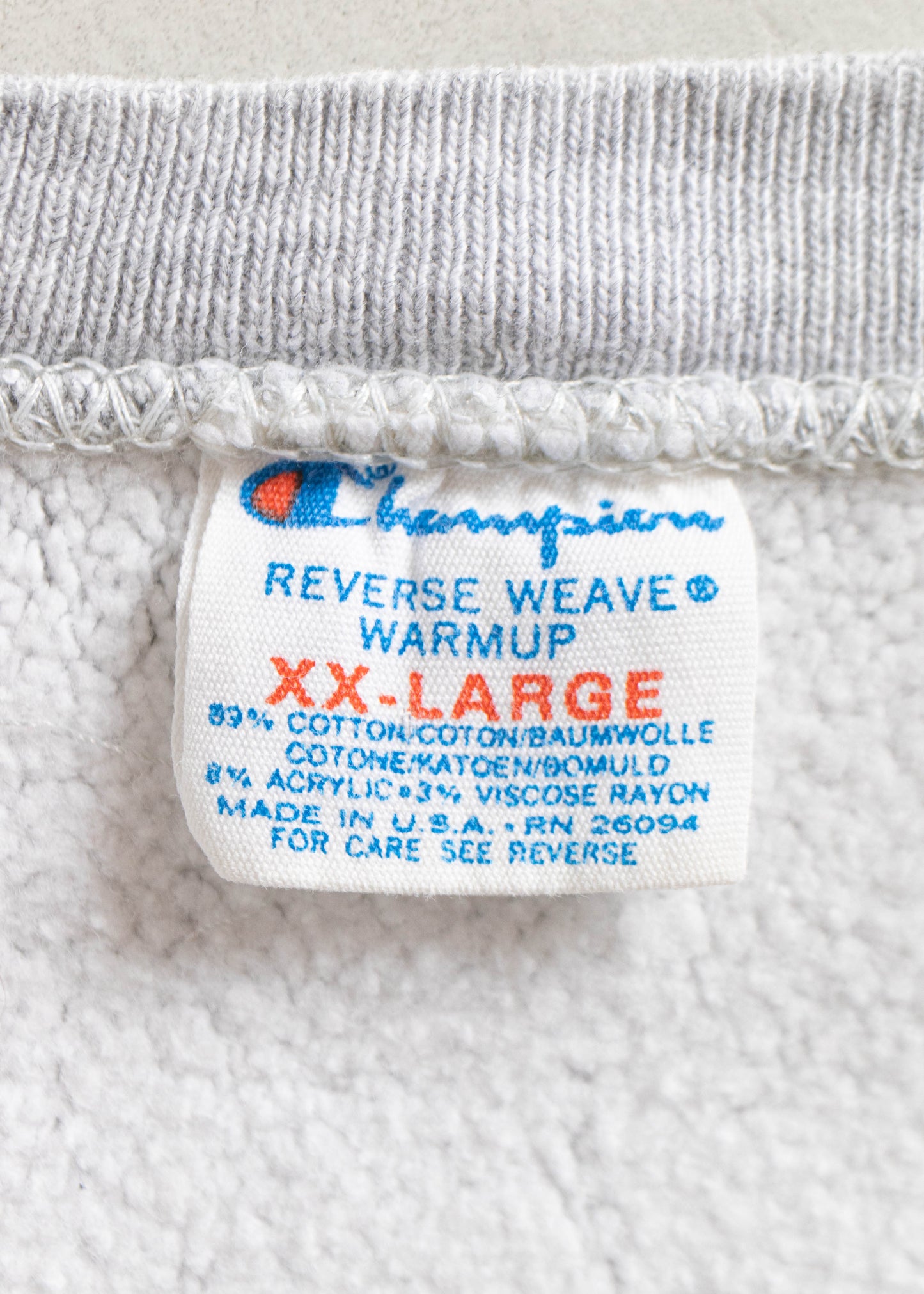 Vintage 1980s Champion Reverse Weave Warmup JJS Sweatshirt Size L/XL