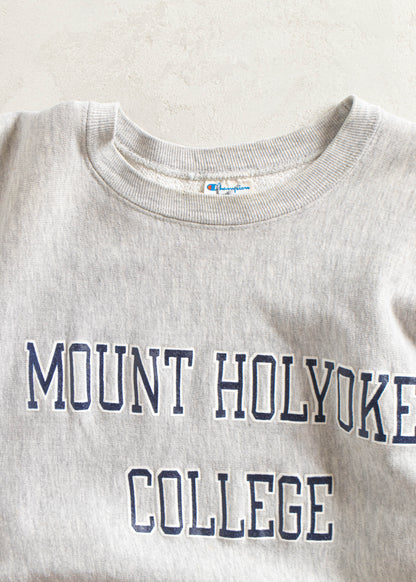 Vintage 1980s Champion Reverse Weave Warmup Mount Hollyoke College Sweatshirt Size S/M