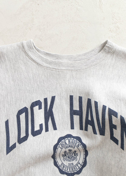 Vintage 1980s Champion Reverse Weave Warmup Lock Haven University Sweatshirt Size S/M