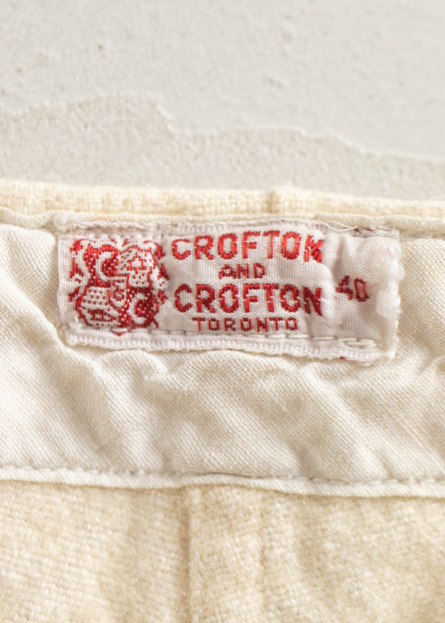Vintage 1960s Crofton And Crofton Wool Baseball Pants Size Women's 31 Men's 33
