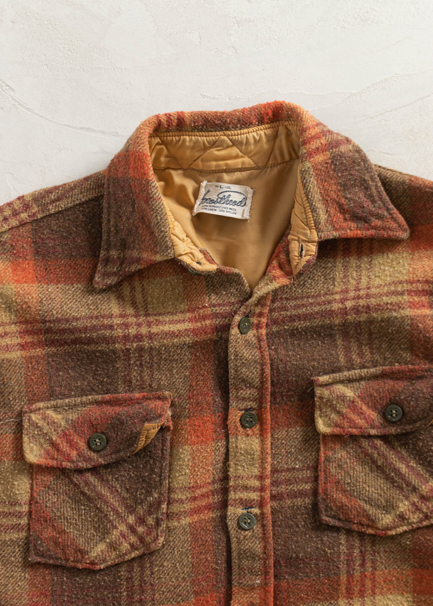 Vintage 1970s Mosthead C.P.O Wool Flannel Button Up Shirt Size M/L