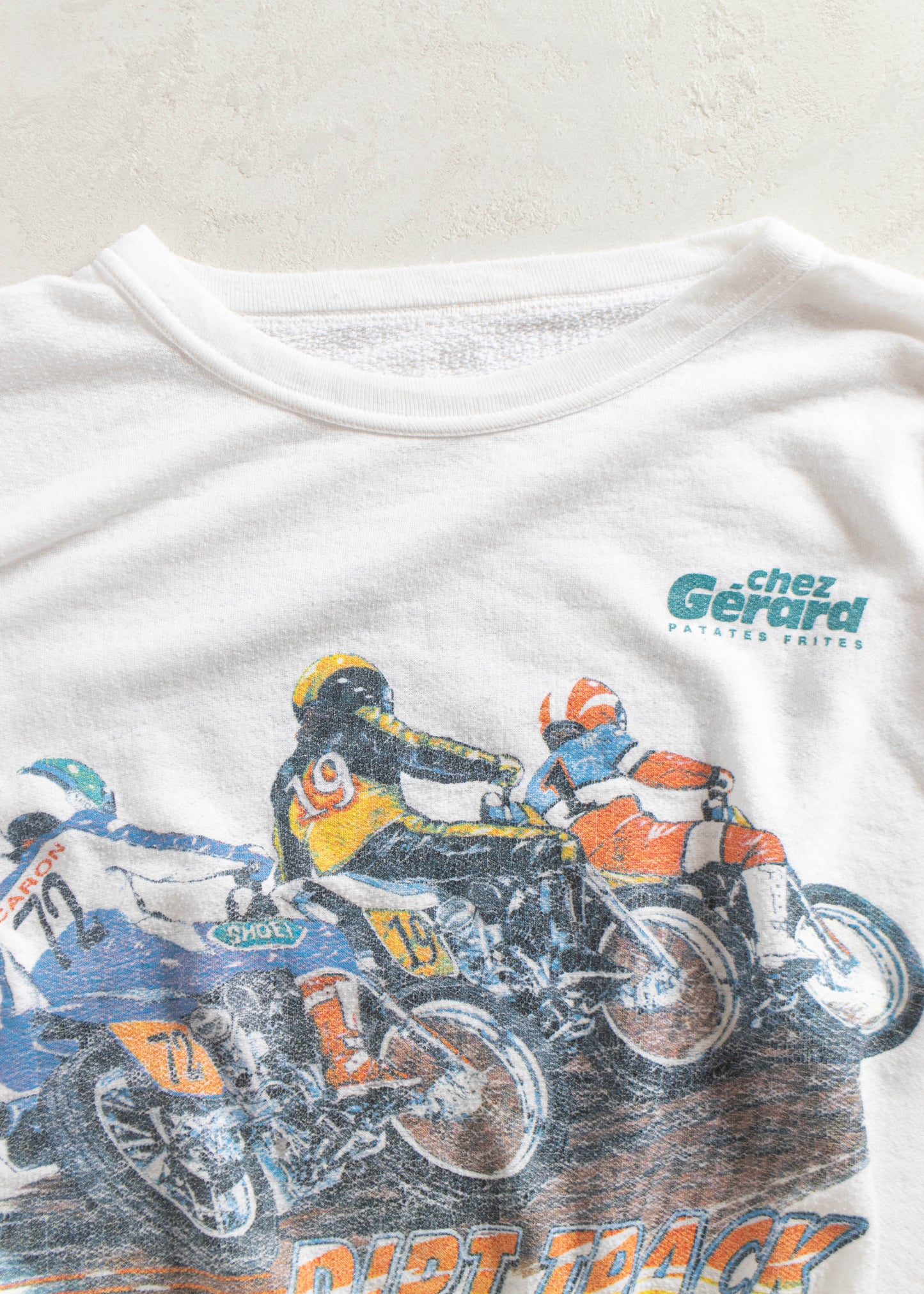 Vintage Chez Gerad Patates Frites Dirt Track Sweatshirt Size XL/2XL