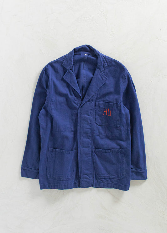 Vintage 1980s Bleu de Travail European Workwear Chore Jacket Size M/L