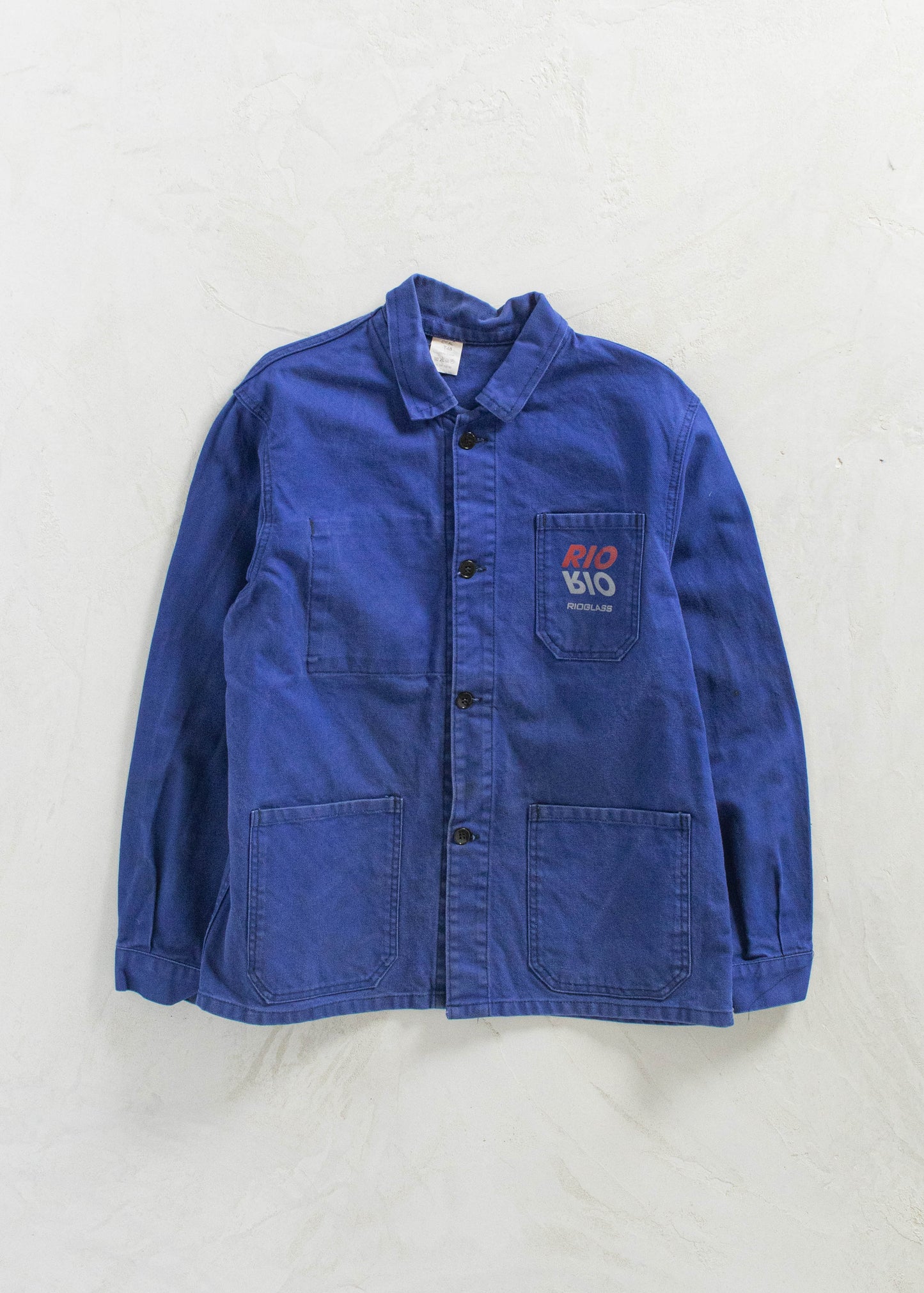 Vintage 1980s Bleu de Travail French Workwear Chore Jacket M/L