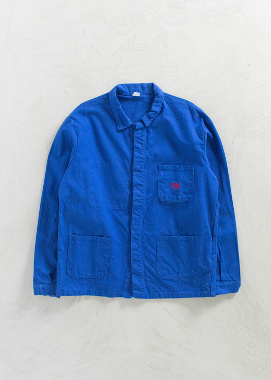 Vintage 1980s Bleu de Travail French Workwear Chore Jacket Size XL/2XL