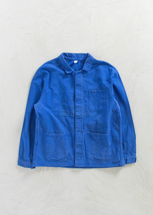 Vintage 1980s Bleu de Travail French Workwear Chore Jacket Size M/L