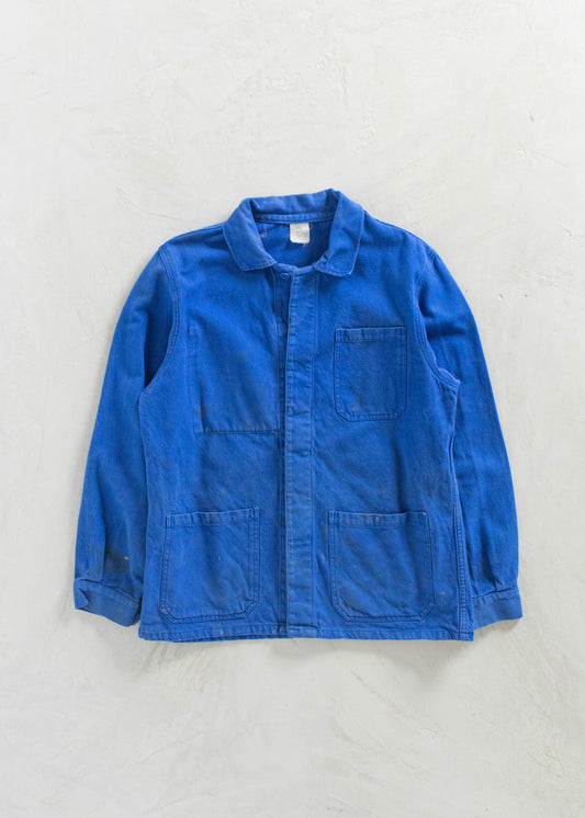 Vintage 1980s Bleu de Travail French Workwear Chore Jacket Size M/L