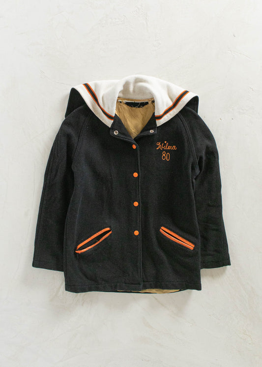 Vintage 1960s Arcanum Trojans Cheerleading Varsity Jacket Size XS/S