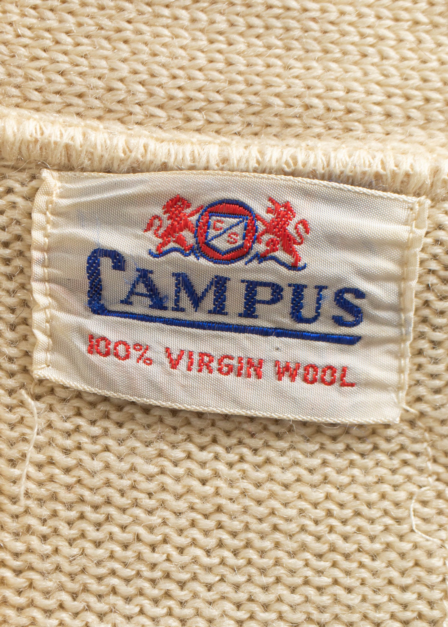 Vintage 1960s Campus Varsity Letterman Wool Cardigan Size S/M