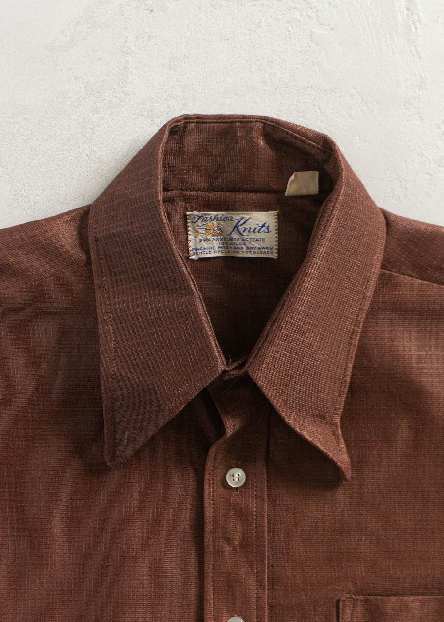 Vintage 1960s Fashion Knits Button Up Shirt Size S/M