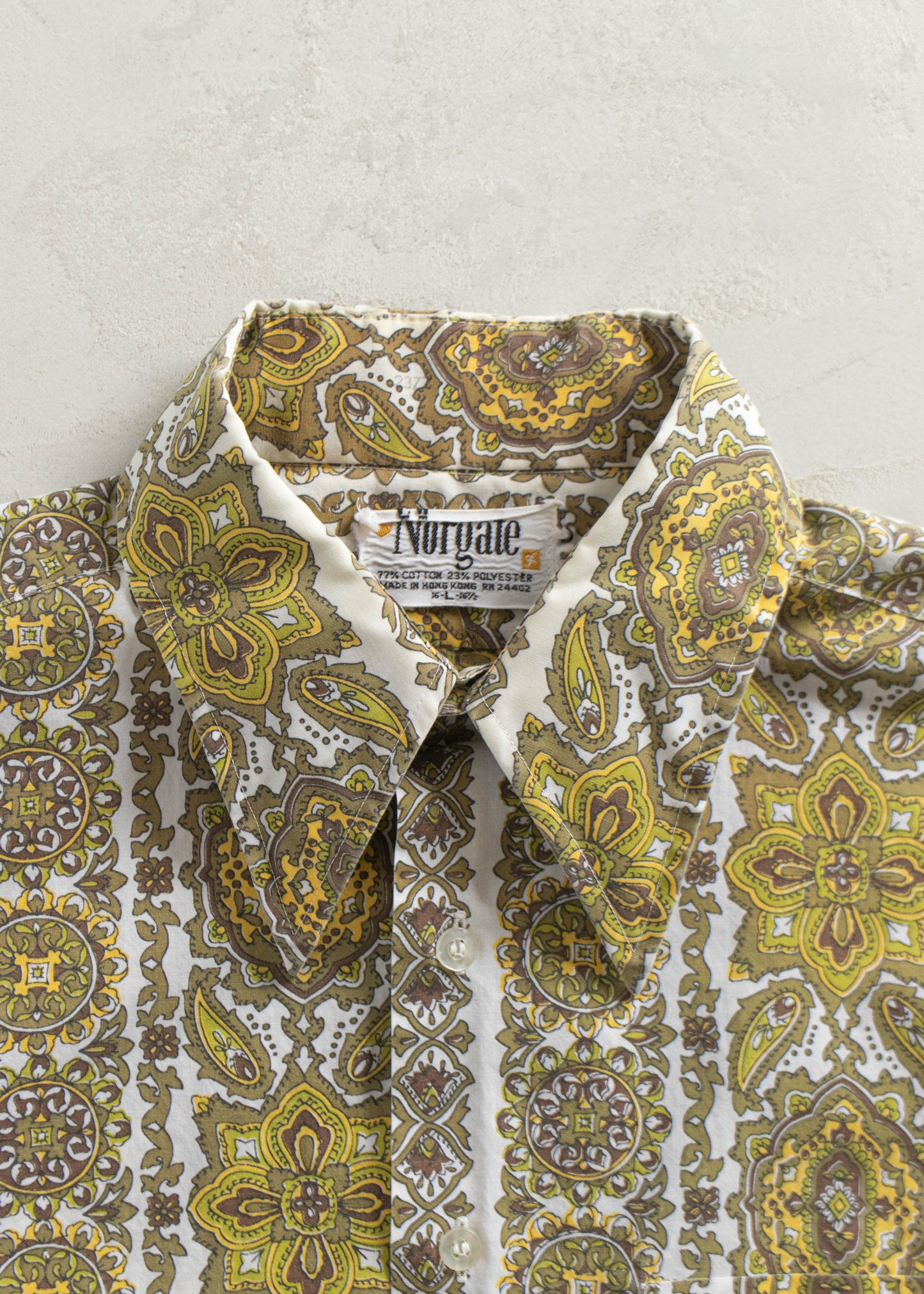 Vintage 1970s Norgate Paisley Pattern Button Up Shirt Size S/M