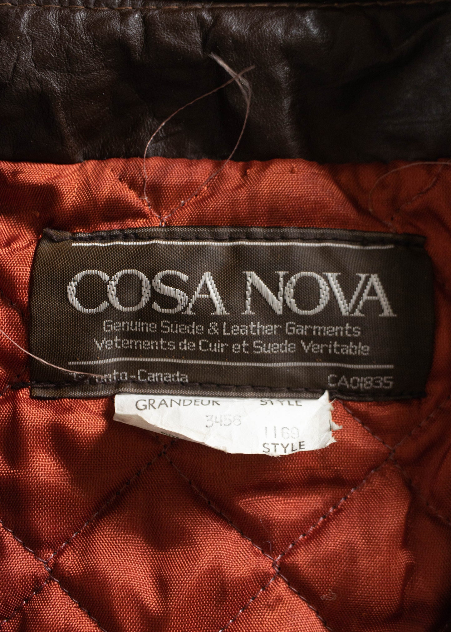 Vintage 1980s Cosa Nova Cafe Racer Leather Jacket Size XS/S